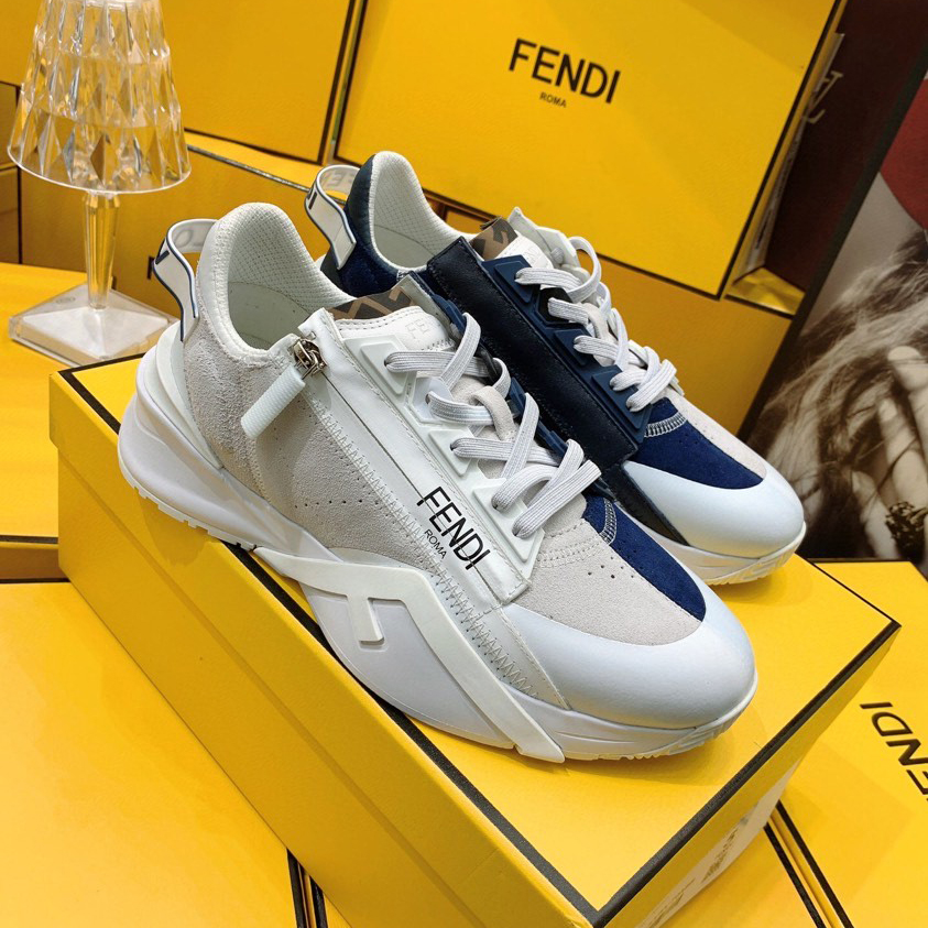 Fendi Flow Beige Suede Low-Tops Sneakers - EUR FASHION