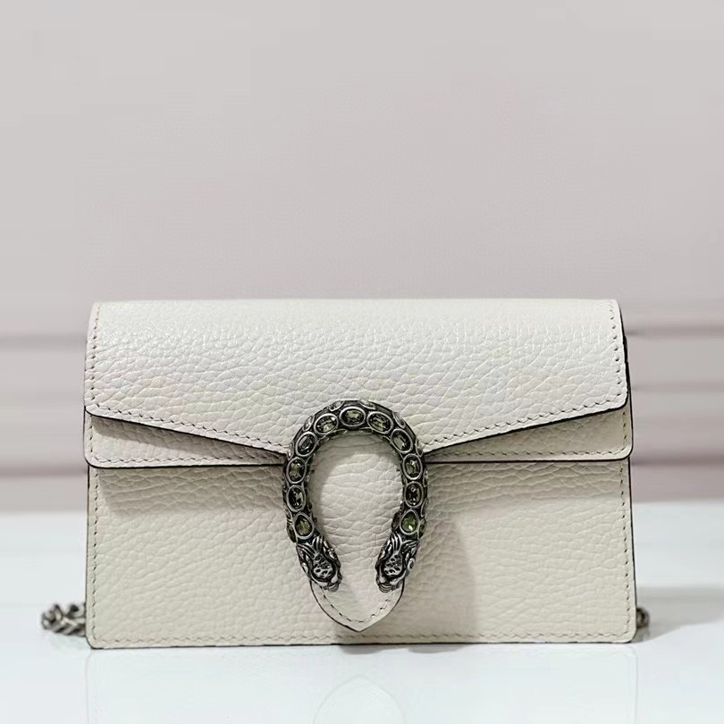 Gucci Dionysus Supermini Ivory Leather Shoulder Bag(16.5-10-4.5CM) - EUR FASHION