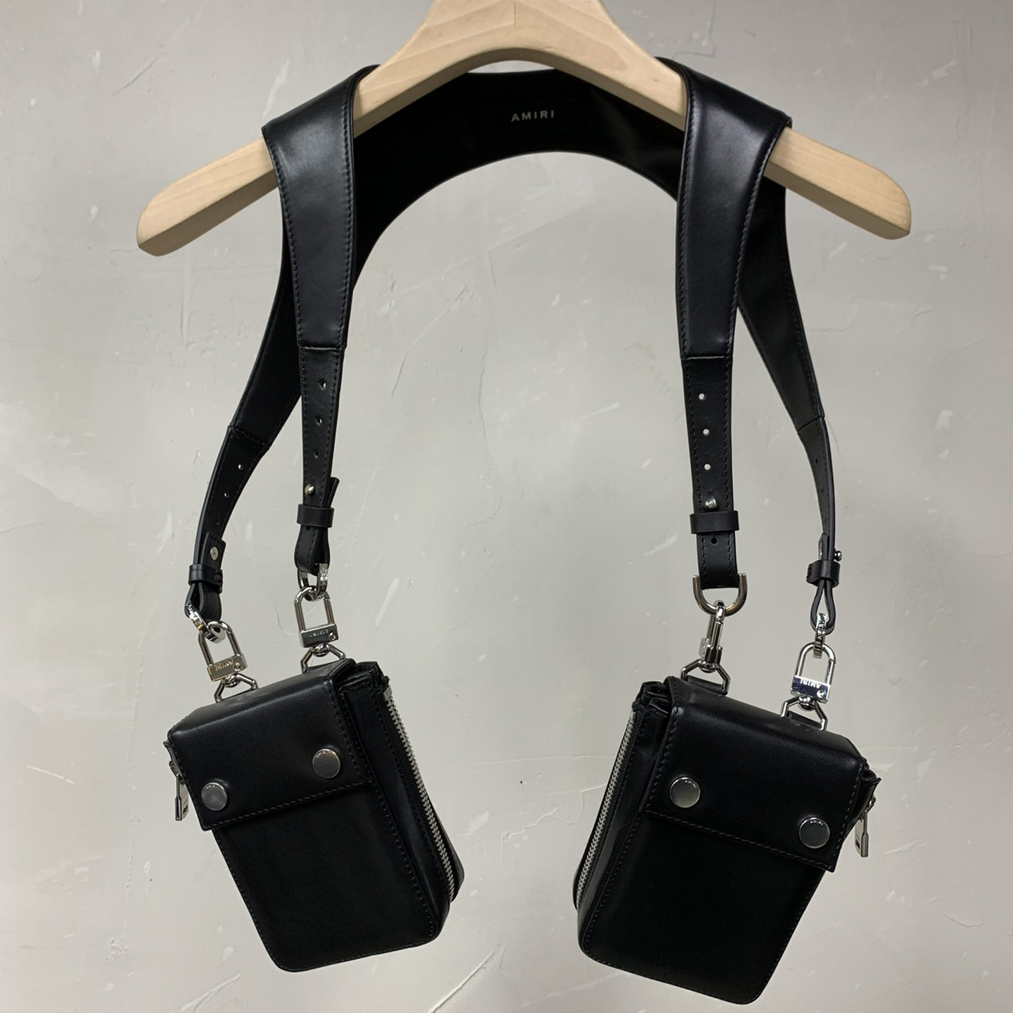 Amiri Black Leather Harness Bag - EUR FASHION
