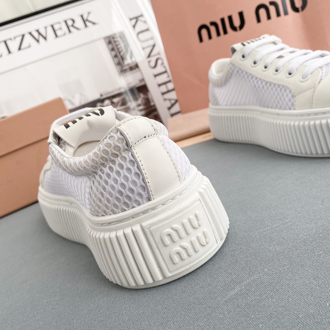 Miu Miu Mesh Flatform Sneakers - EUR FASHION