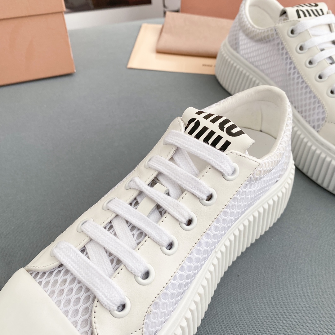 Miu Miu Mesh Flatform Sneakers - EUR FASHION