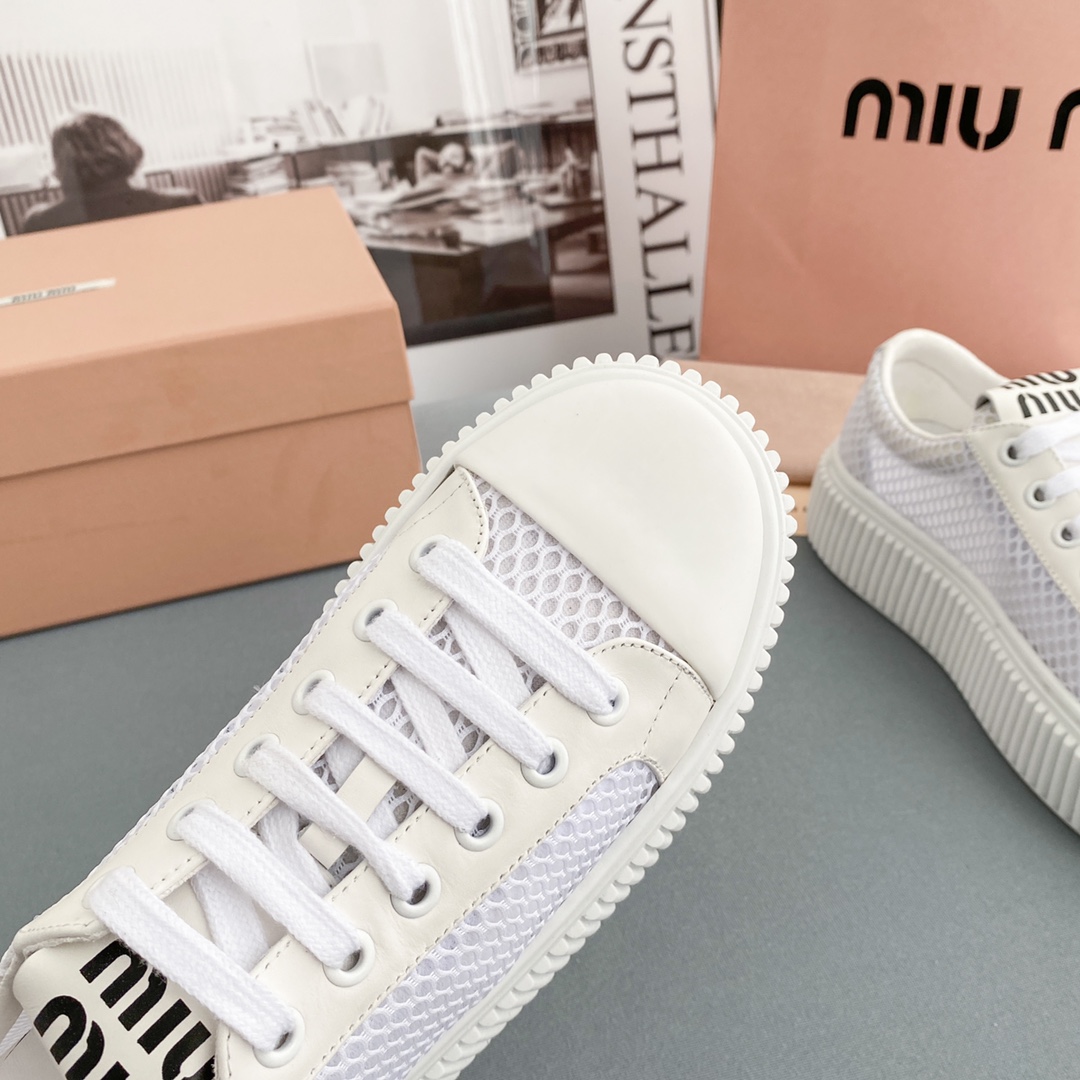 Miu Miu Mesh Flatform Sneakers - EUR FASHION