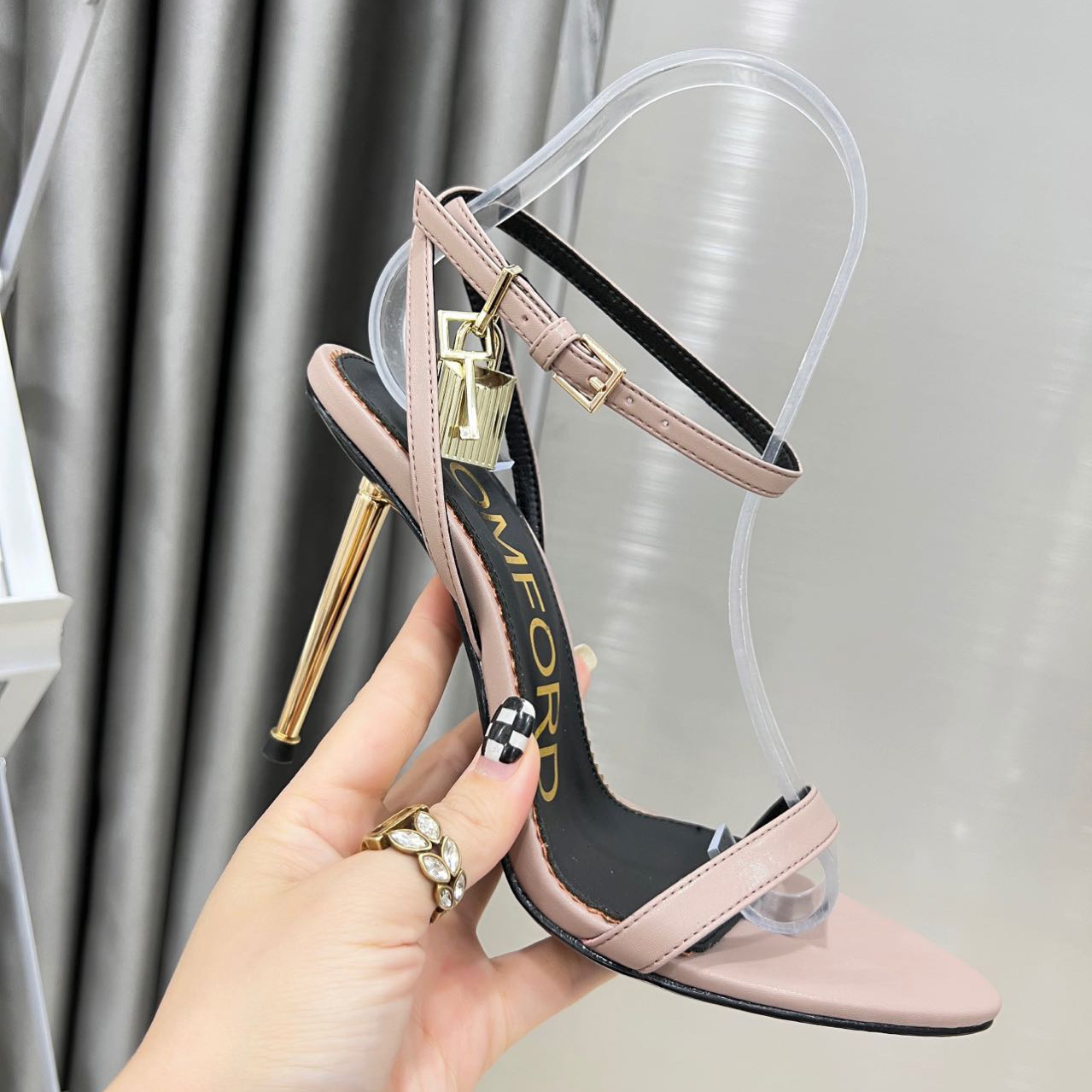 Tom Ford Sandalias Padlock De Piel With Heel Height Of 10.5cm - EUR FASHION