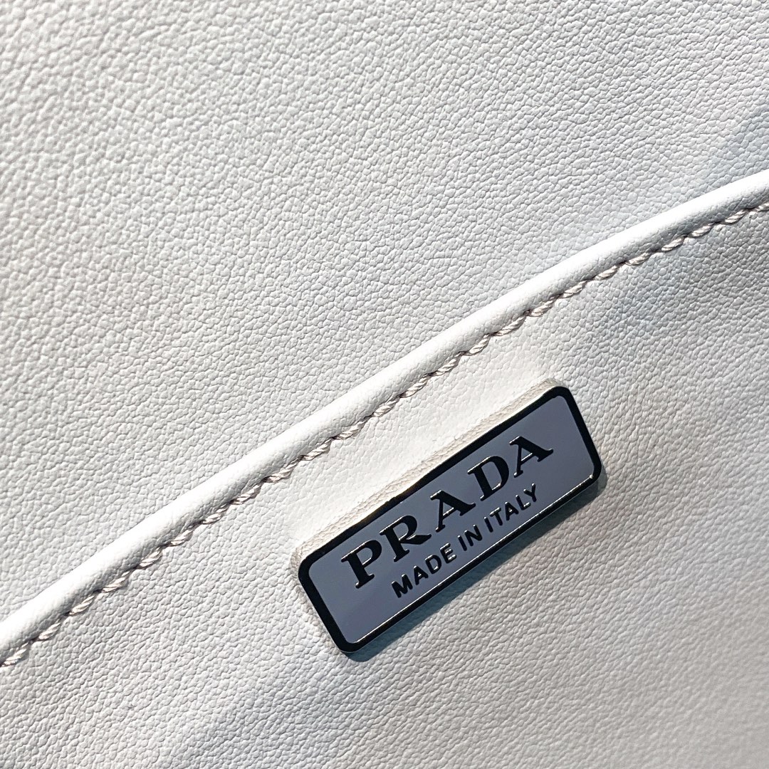 Prada Cleo Brushed Leather Shoulder Bag In Grey(24-19-6cm)   1BD303 - EUR FASHION