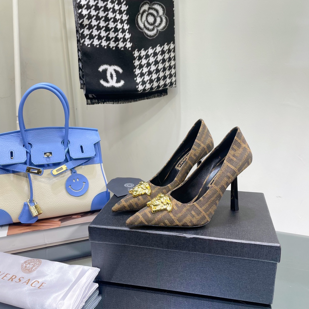 Versace x Fendi Fendace FF Jacquard Pumps - EUR FASHION