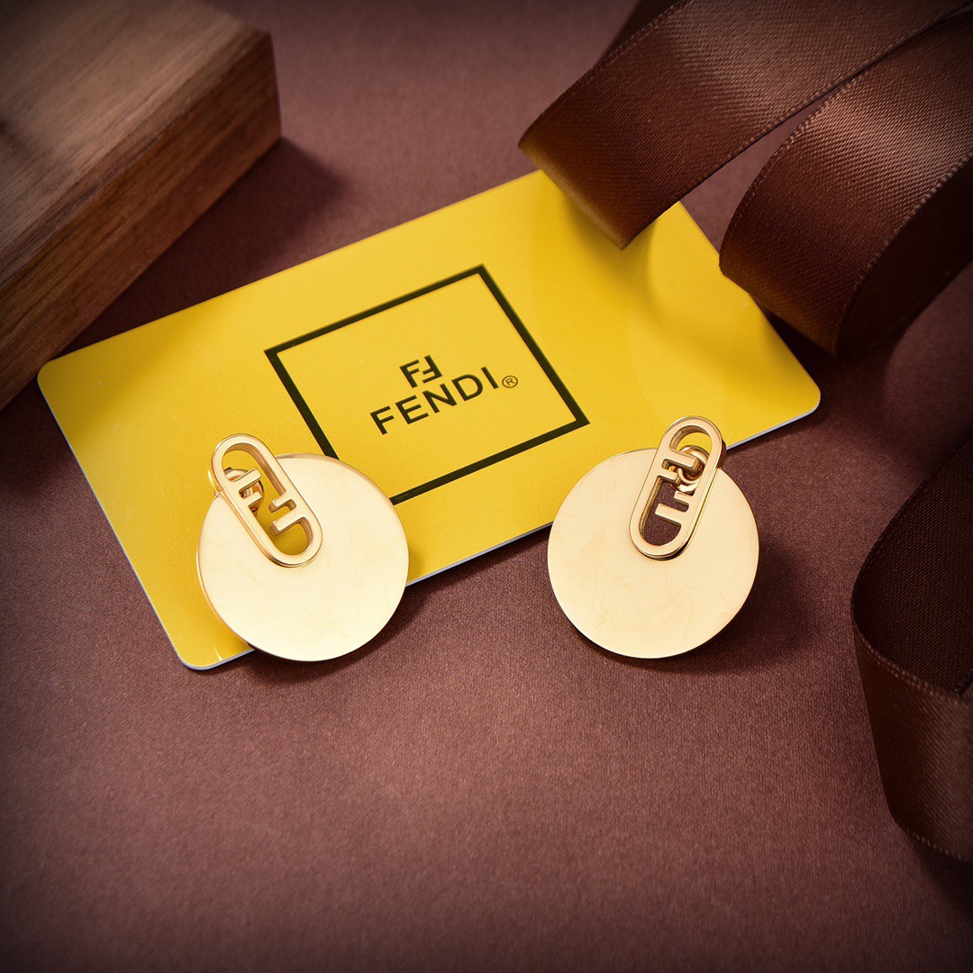 Fendi O’Lock Gold-Coloured Earrings - EUR FASHION
