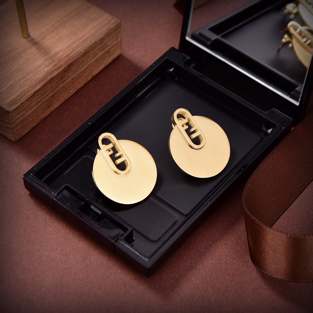 Fendi O’Lock Gold-Coloured Earrings - EUR FASHION