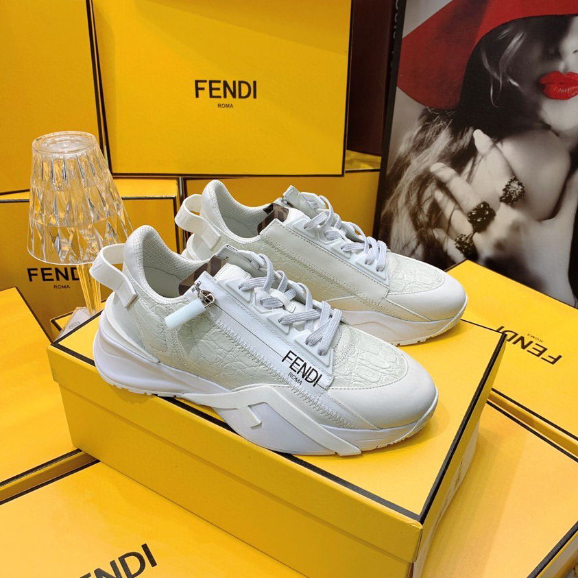 Fendi Flow Beige Suede Low-Tops Sneakers - EUR FASHION