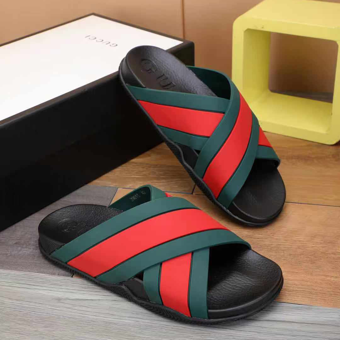 Gucci  Slide Sandals With Web - EUR FASHION