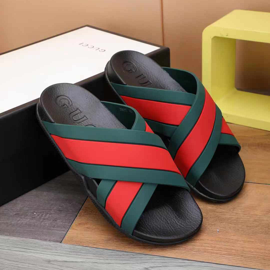 Gucci  Slide Sandals With Web - EUR FASHION