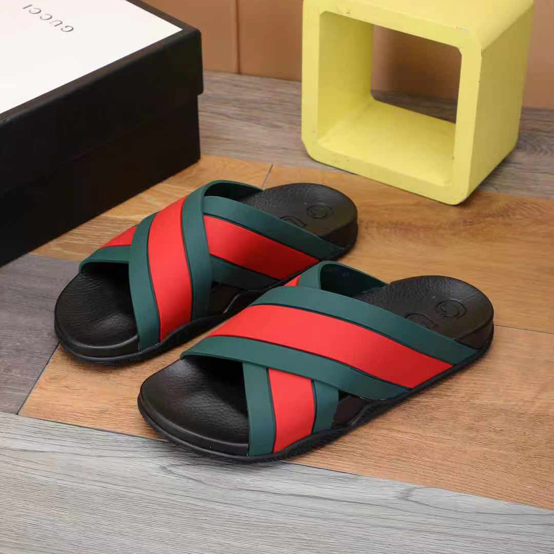 Gucci  Slide Sandals With Web - EUR FASHION