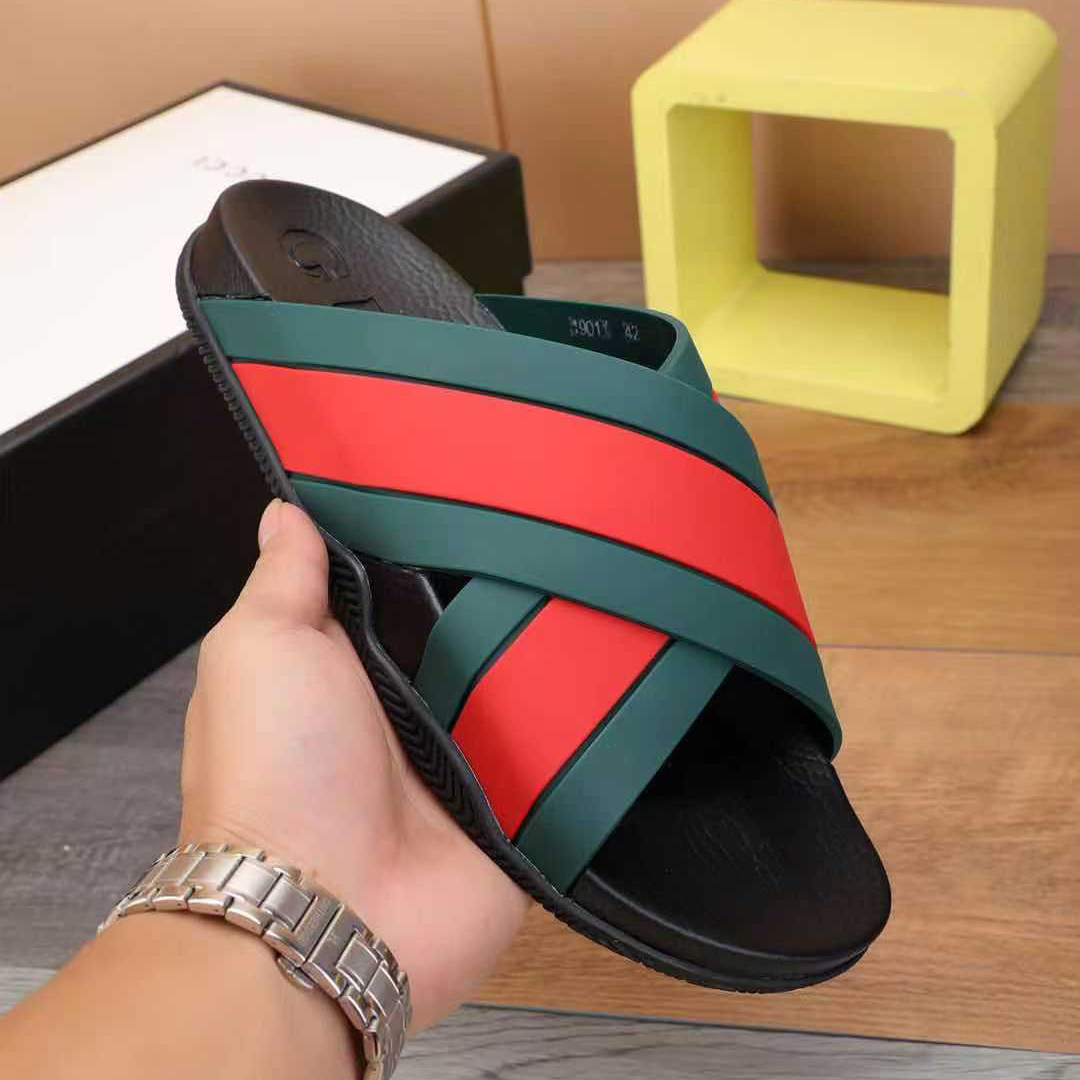 Gucci  Slide Sandals With Web - EUR FASHION