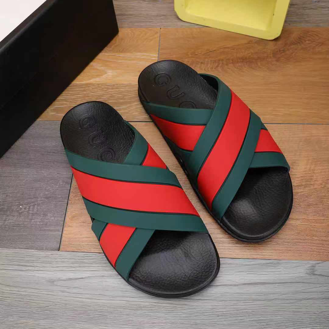 Gucci  Slide Sandals With Web - EUR FASHION