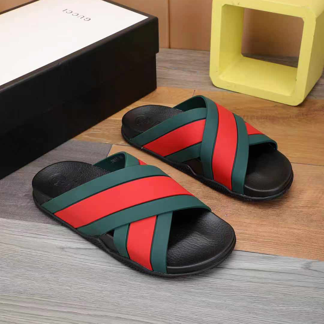 Gucci  Slide Sandals With Web - EUR FASHION