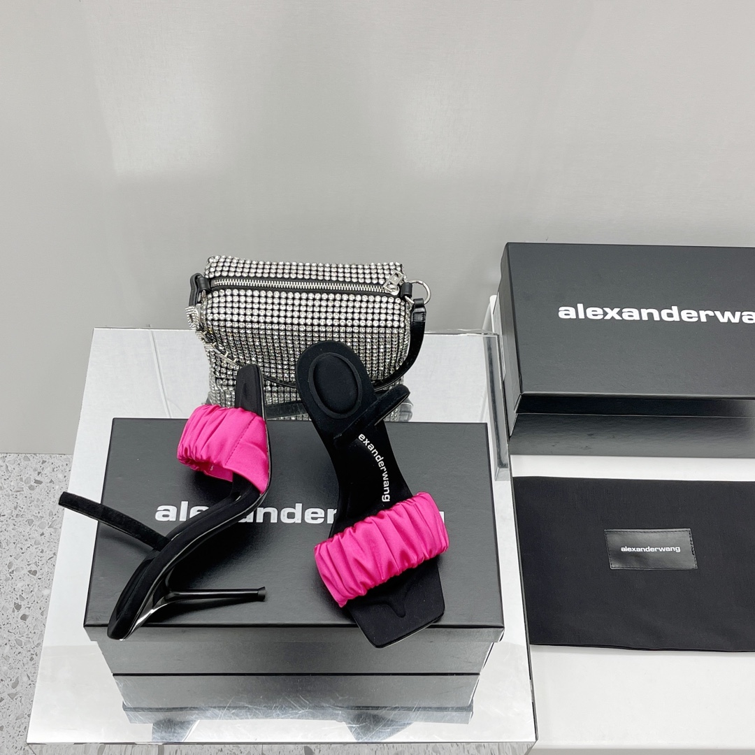 Alexander Wang  Julie Scrunchie Slingback Heel In Satin - EUR FASHION