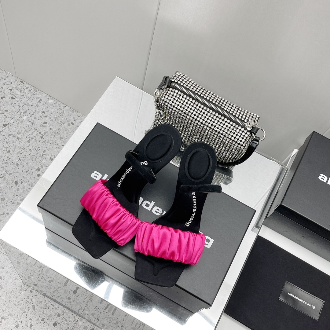 Alexander Wang  Julie Scrunchie Slingback Heel In Satin - EUR FASHION