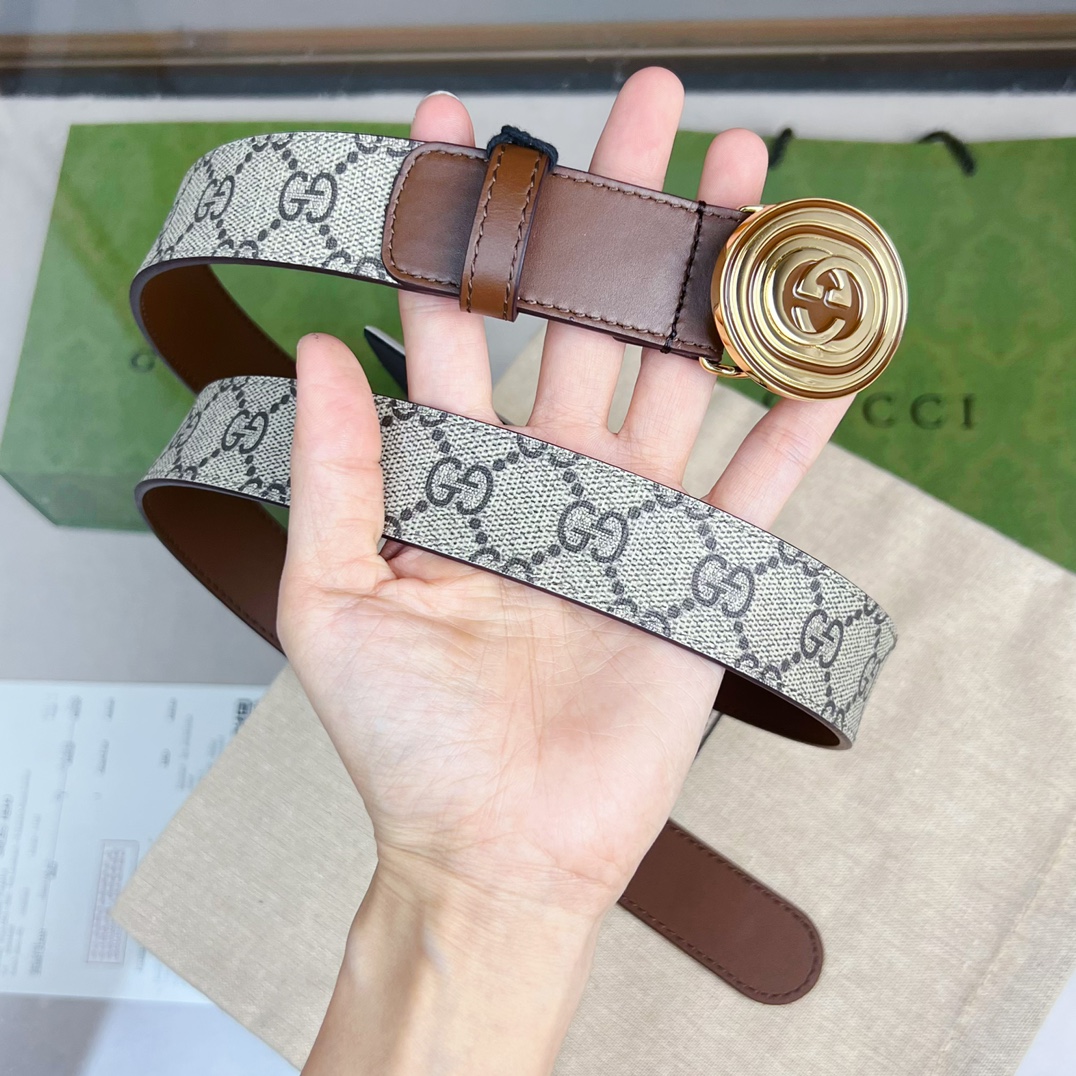 Gucci  Belt With Interlocking G Oval Buckle - EUR FASHION
