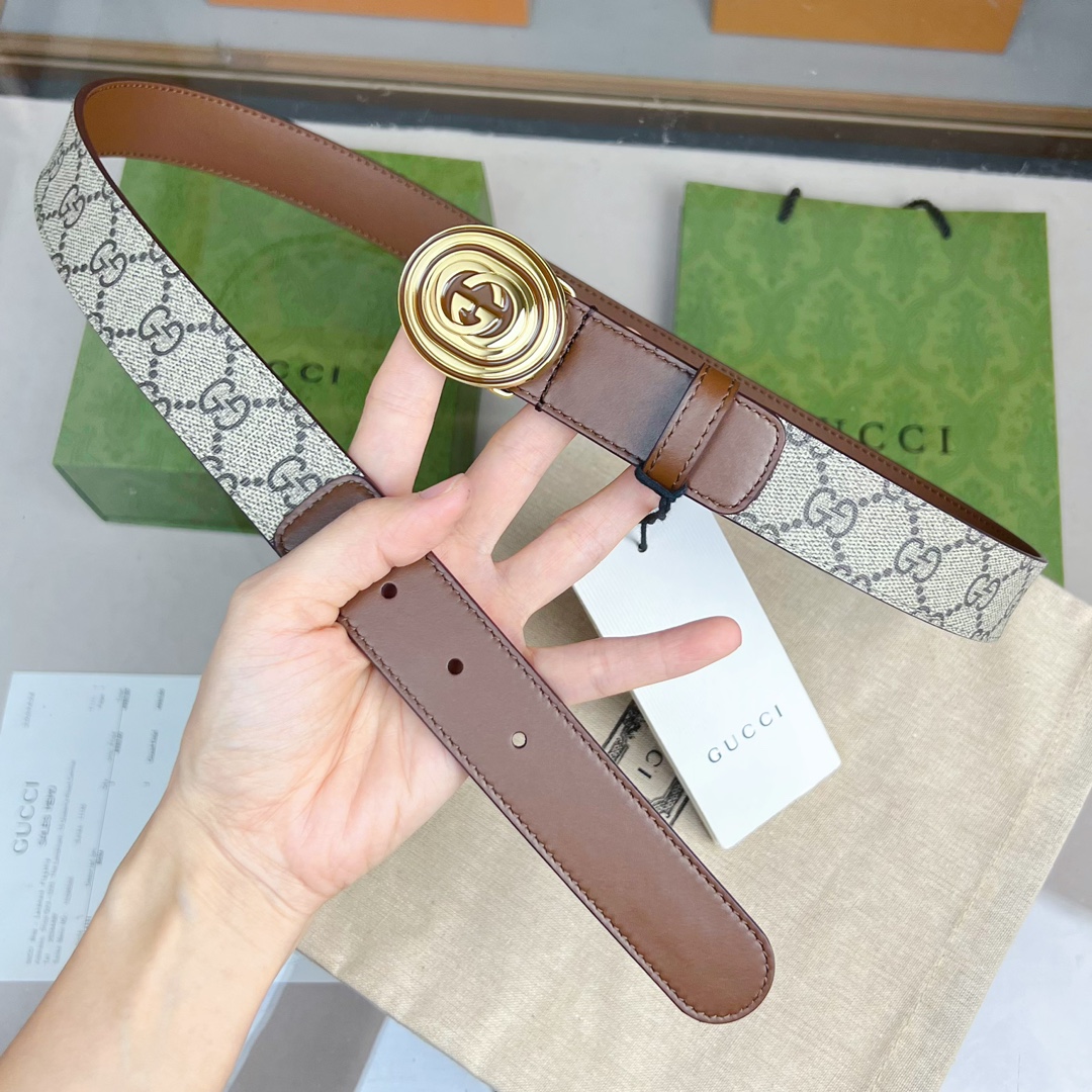 Gucci  Belt With Interlocking G Oval Buckle - EUR FASHION