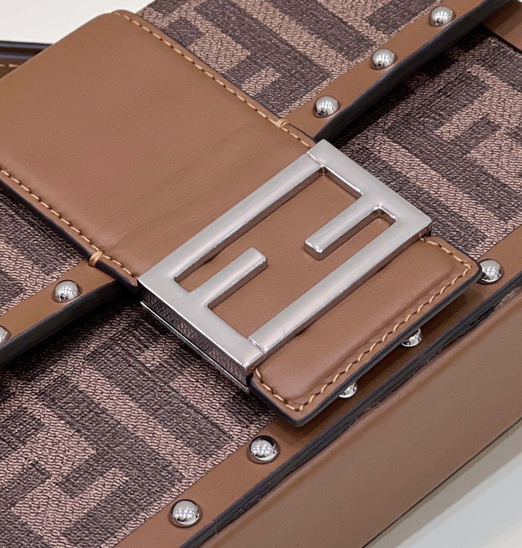 Fendi Baguette Trunk Mini Brown Fabric Bag(18.5-11.5-5cm) - EUR FASHION