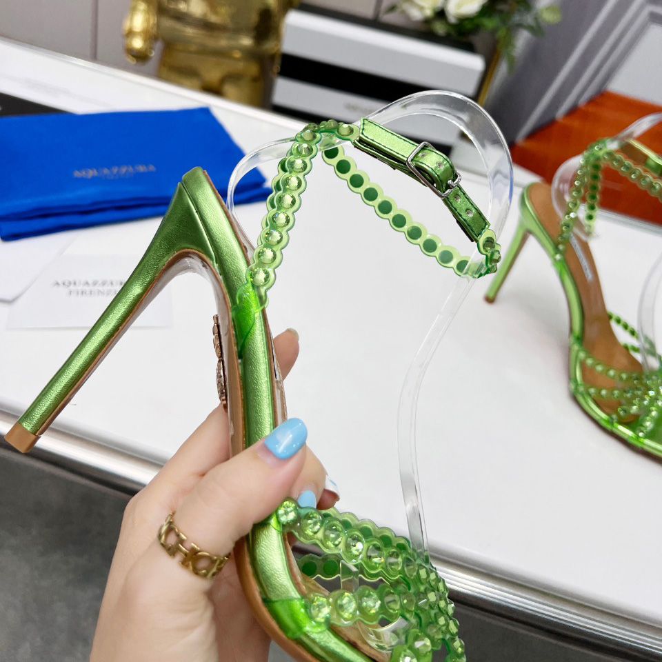 Aquazzura Tequila Plexi Sandal 105 - EUR FASHION