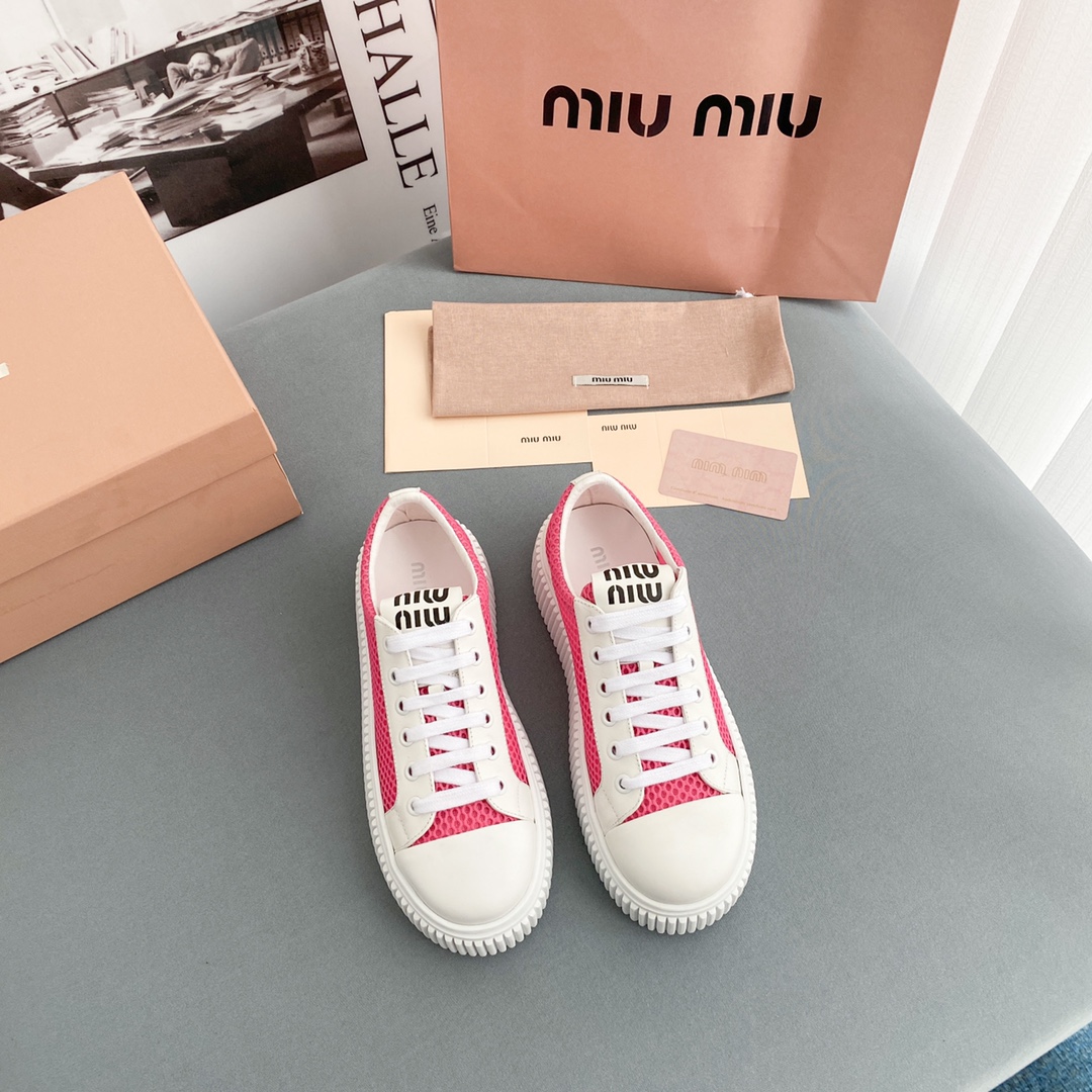 Miu Miu Mesh Flatform Sneakers - EUR FASHION
