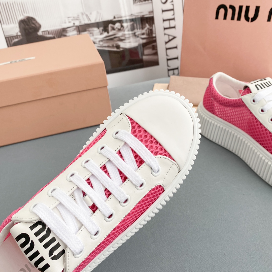 Miu Miu Mesh Flatform Sneakers - EUR FASHION
