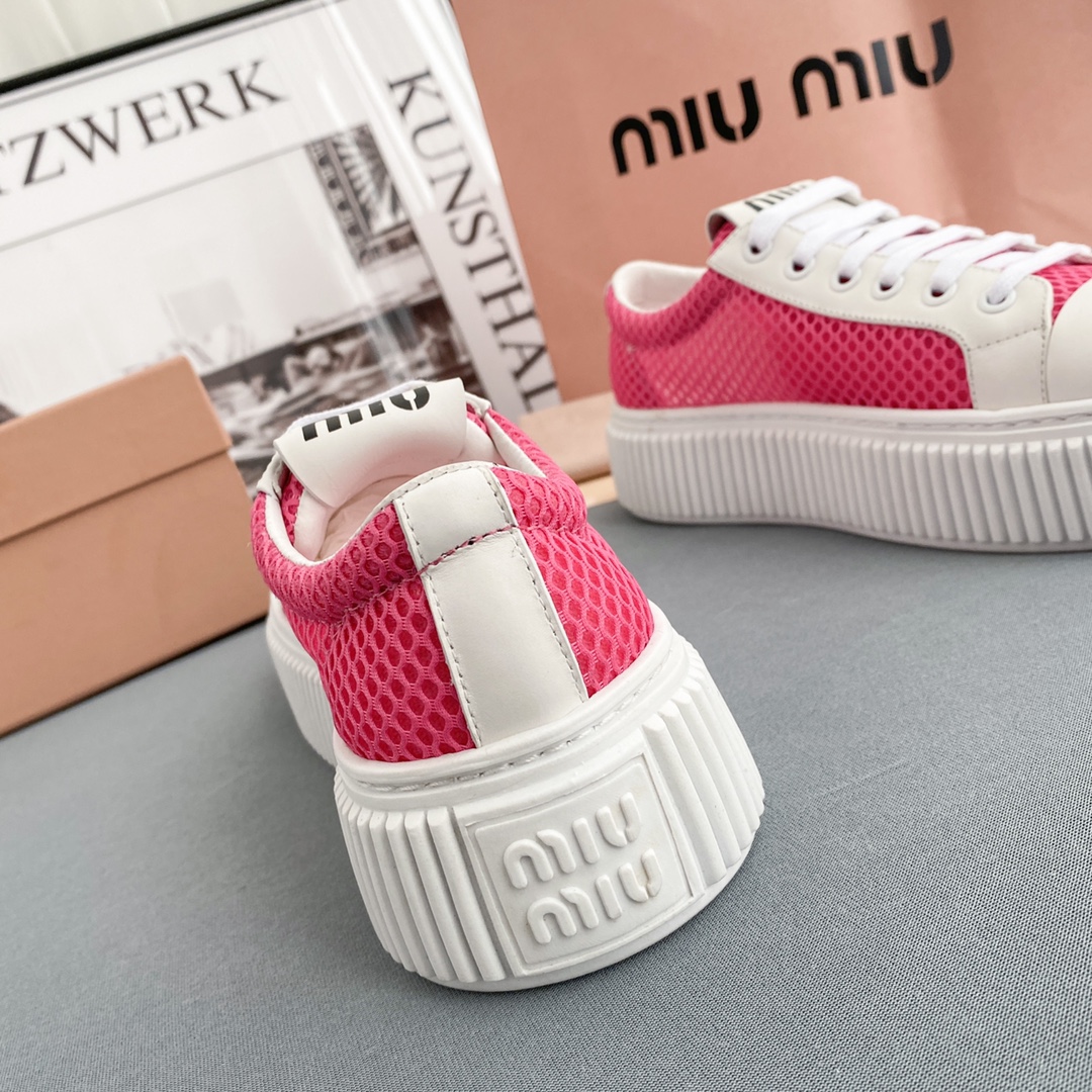Miu Miu Mesh Flatform Sneakers - EUR FASHION