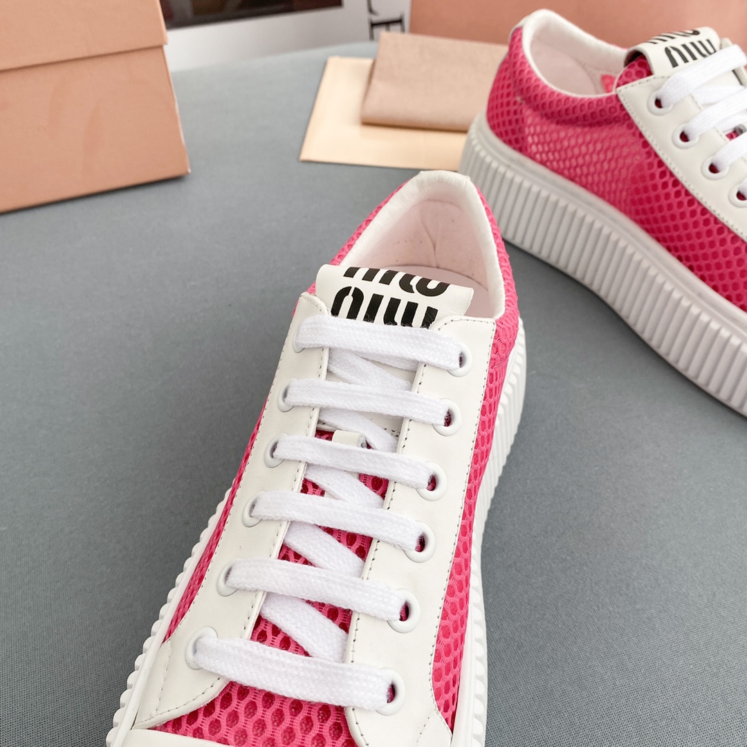 Miu Miu Mesh Flatform Sneakers - EUR FASHION