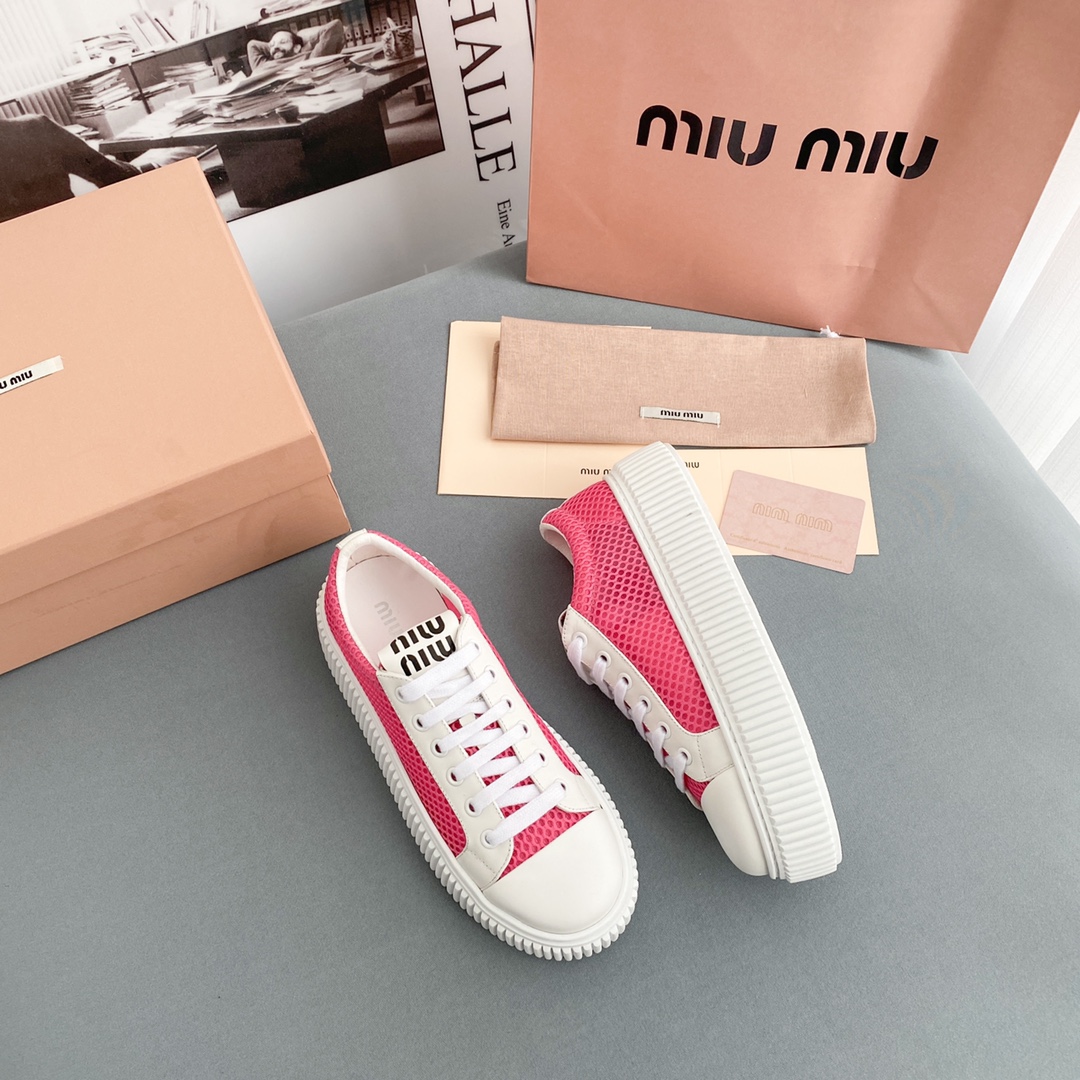 Miu Miu Mesh Flatform Sneakers - EUR FASHION
