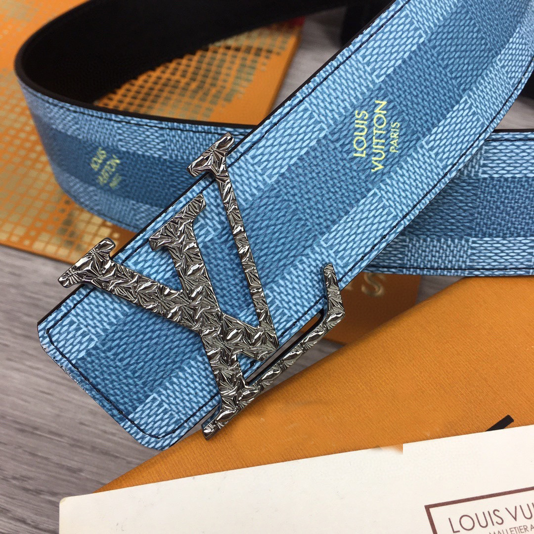 Louis Vuitton LV Initiales Damier Stripes 40mm Reversible Belt  - EUR FASHION