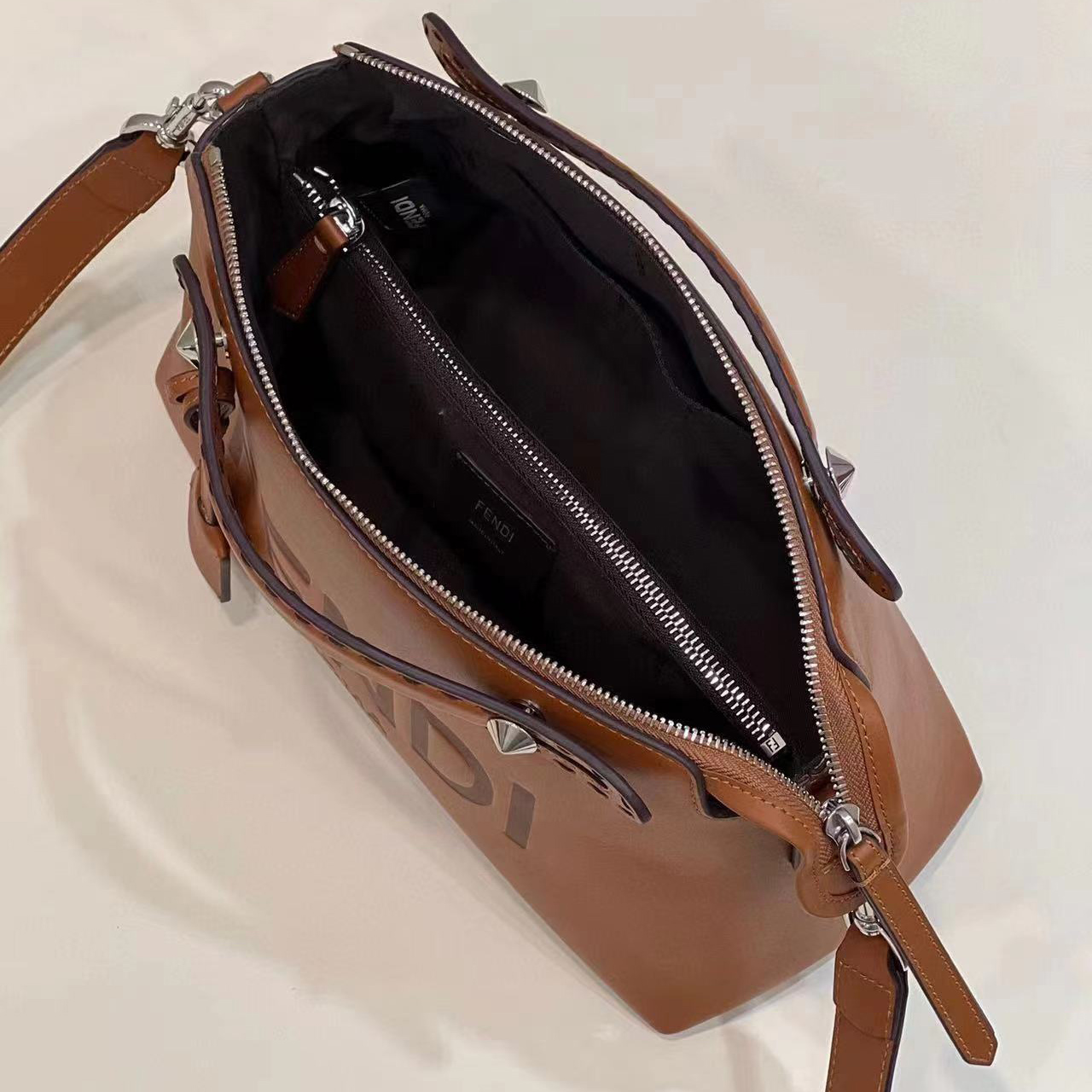 Fendi By The Way Medium Brown Leather Boston Bag(28-20-11CM) - EUR FASHION