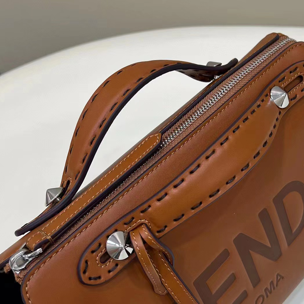 Fendi By The Way Medium Brown Leather Boston Bag(28-20-11CM) - EUR FASHION