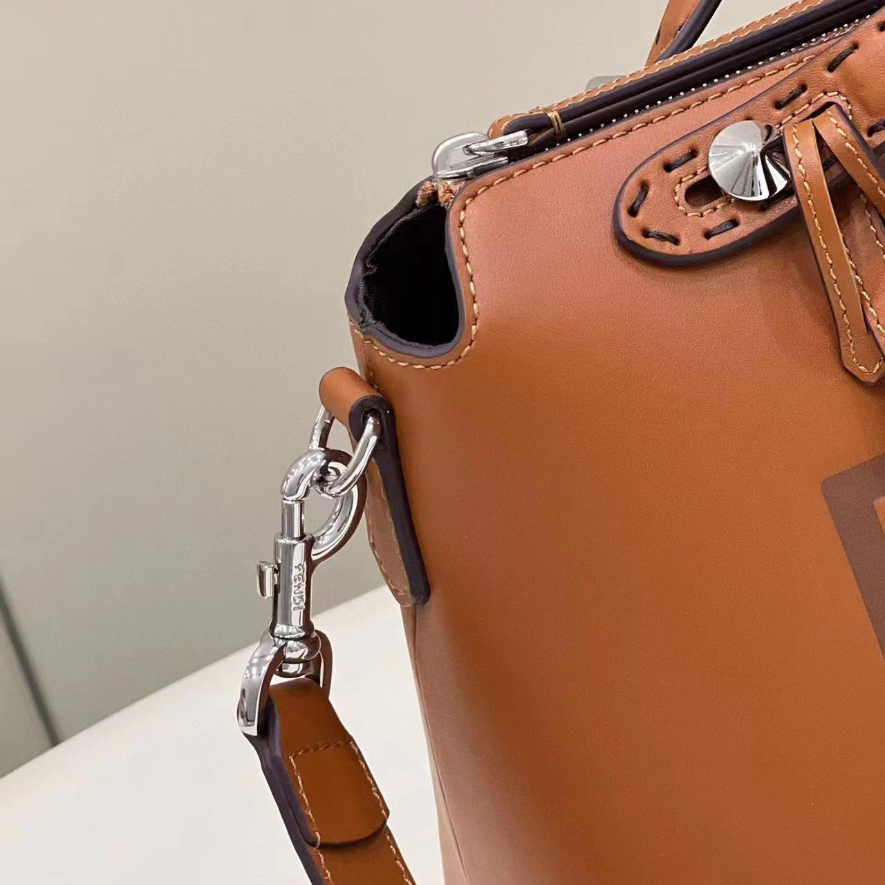 Fendi By The Way Medium Brown Leather Boston Bag(28-20-11CM) - EUR FASHION
