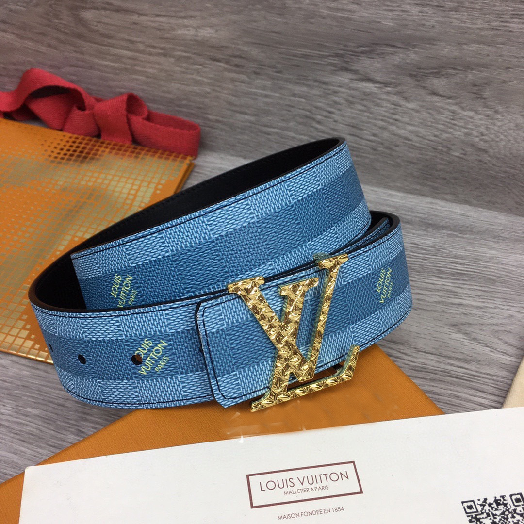 Louis Vuitton LV Initiales Damier Stripes 40mm Reversible Belt  - EUR FASHION