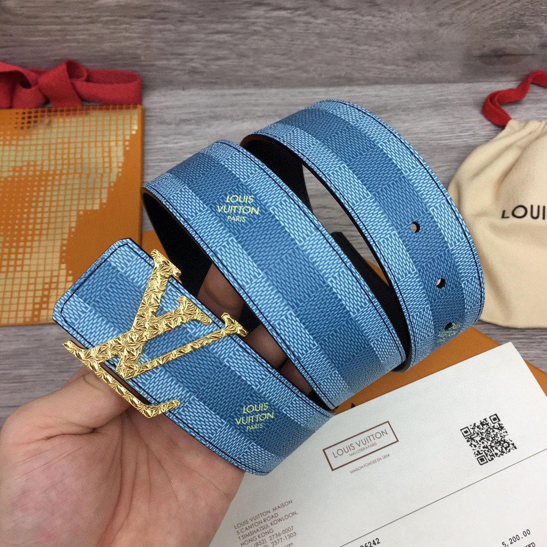 Louis Vuitton LV Initiales Damier Stripes 40mm Reversible Belt  - EUR FASHION