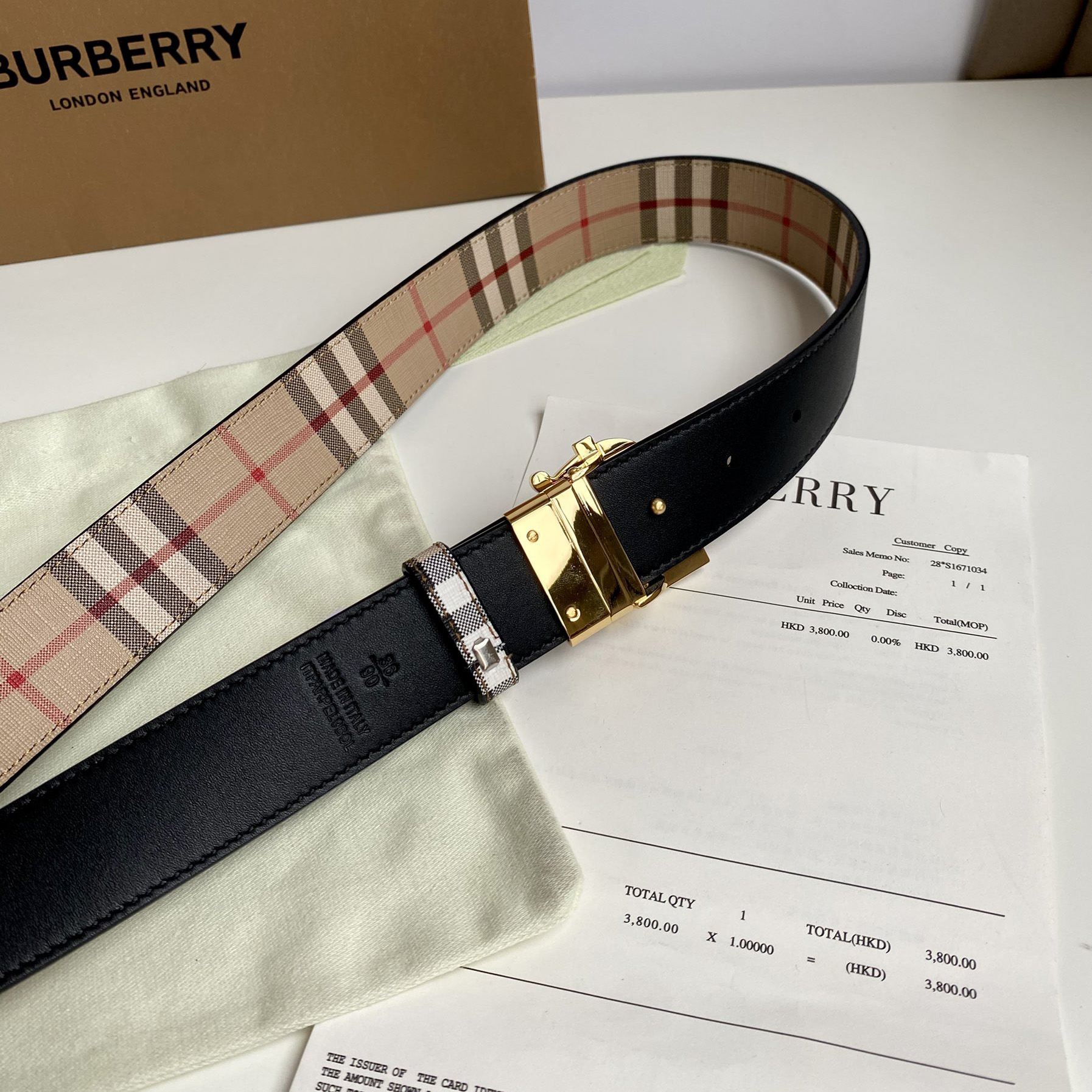 Burberry TB Monogram Vintage Check Bel—35mm - EUR FASHION