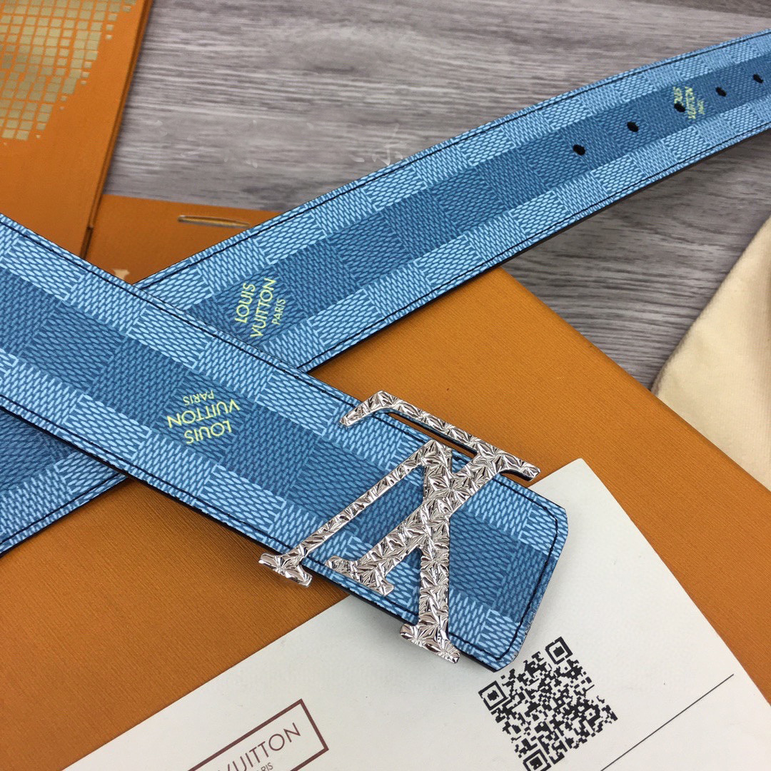 Louis Vuitton LV Initiales Damier Stripes 40mm Reversible Belt  - EUR FASHION