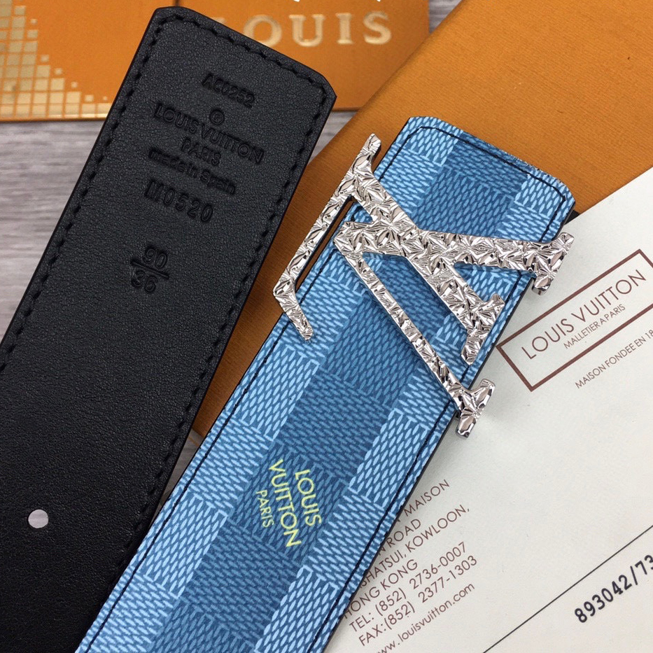 Louis Vuitton LV Initiales Damier Stripes 40mm Reversible Belt  - EUR FASHION