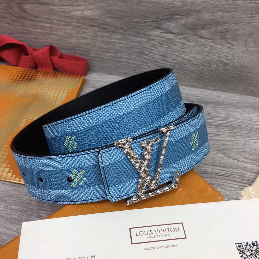 Louis Vuitton LV Initiales Damier Stripes 40mm Reversible Belt  - EUR FASHION