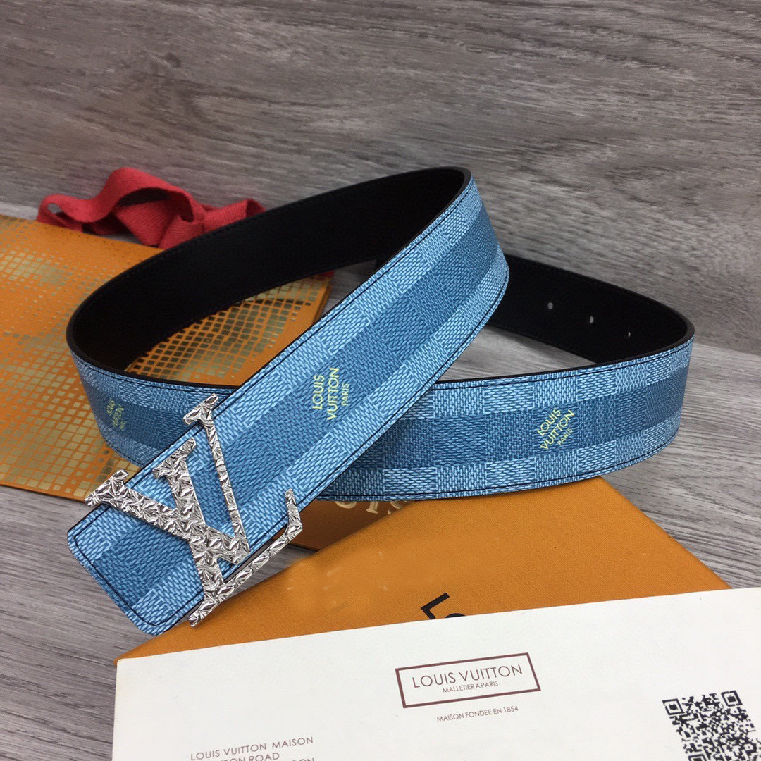 Louis Vuitton LV Initiales Damier Stripes 40mm Reversible Belt  - EUR FASHION