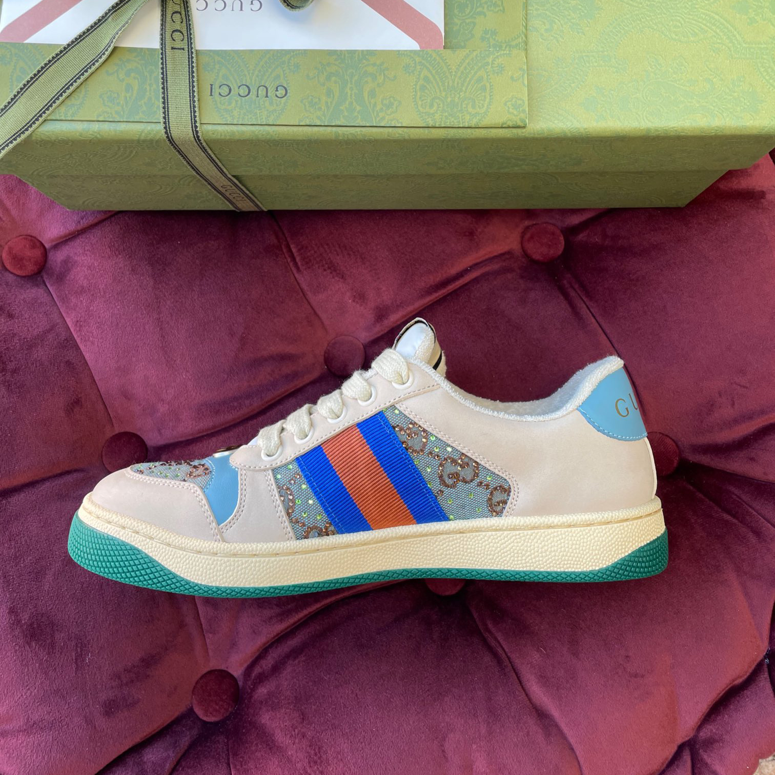 Gucci Women's Screener Sneaker With Crystals - EUR FASHION