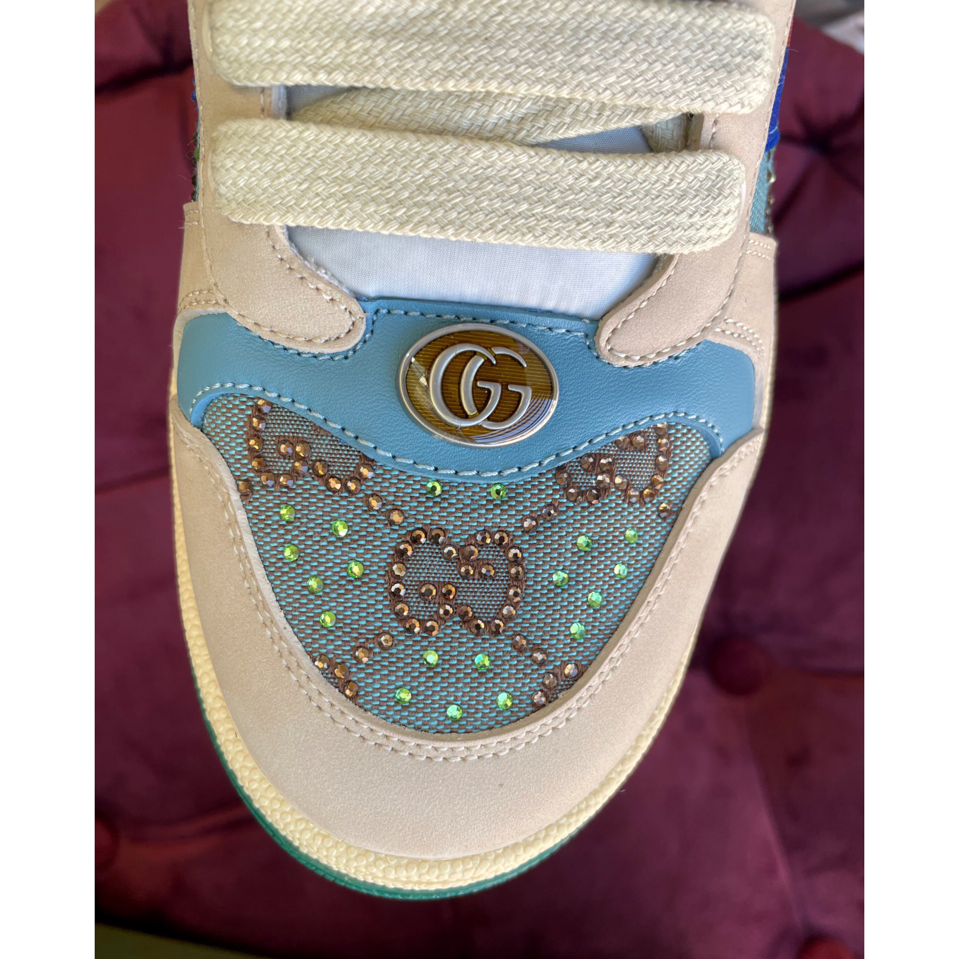 Gucci Women's Screener Sneaker With Crystals - EUR FASHION