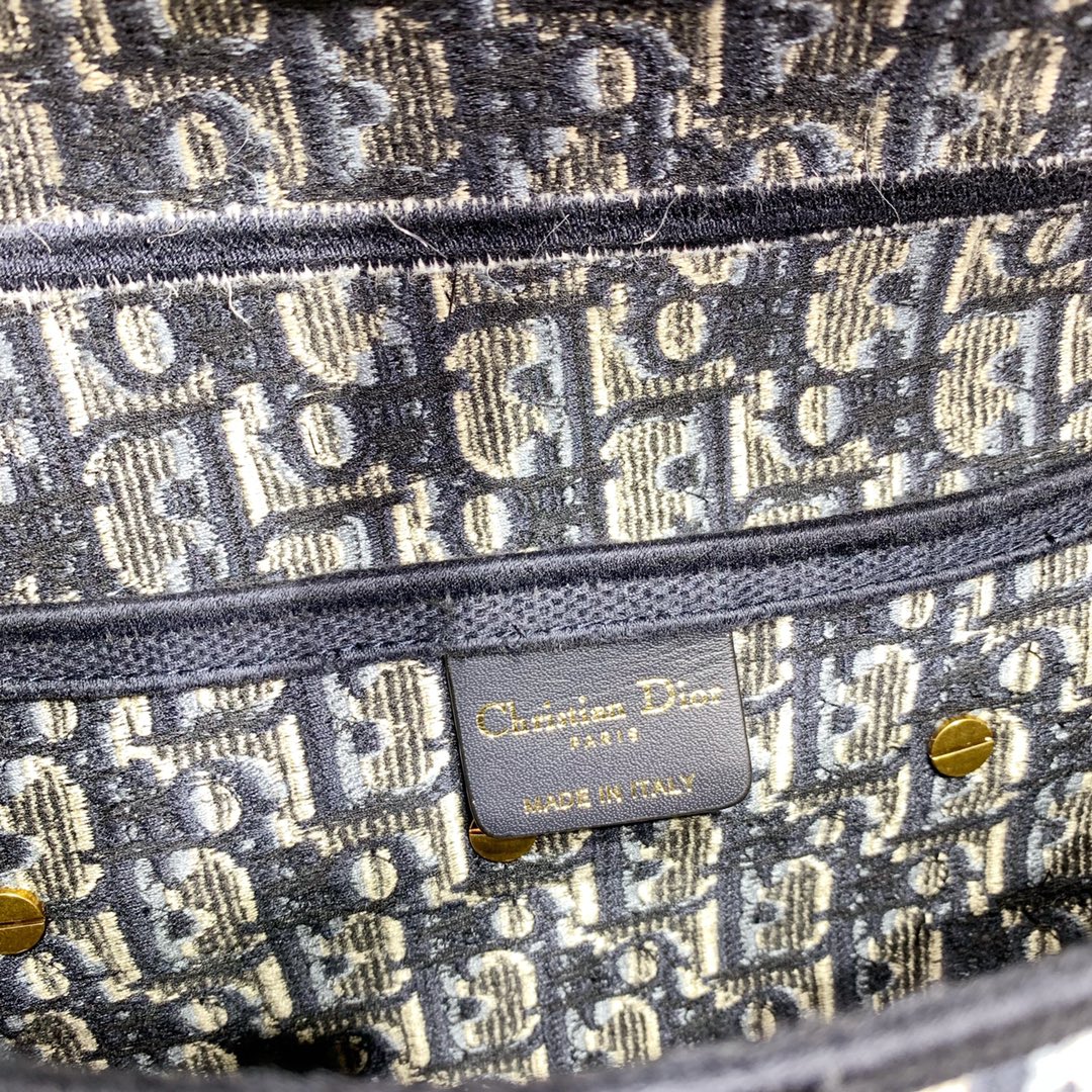 Dior Blue Dior Oblique Jacquard Saddle Bag(25.5-20.5-7cm) - EUR FASHION