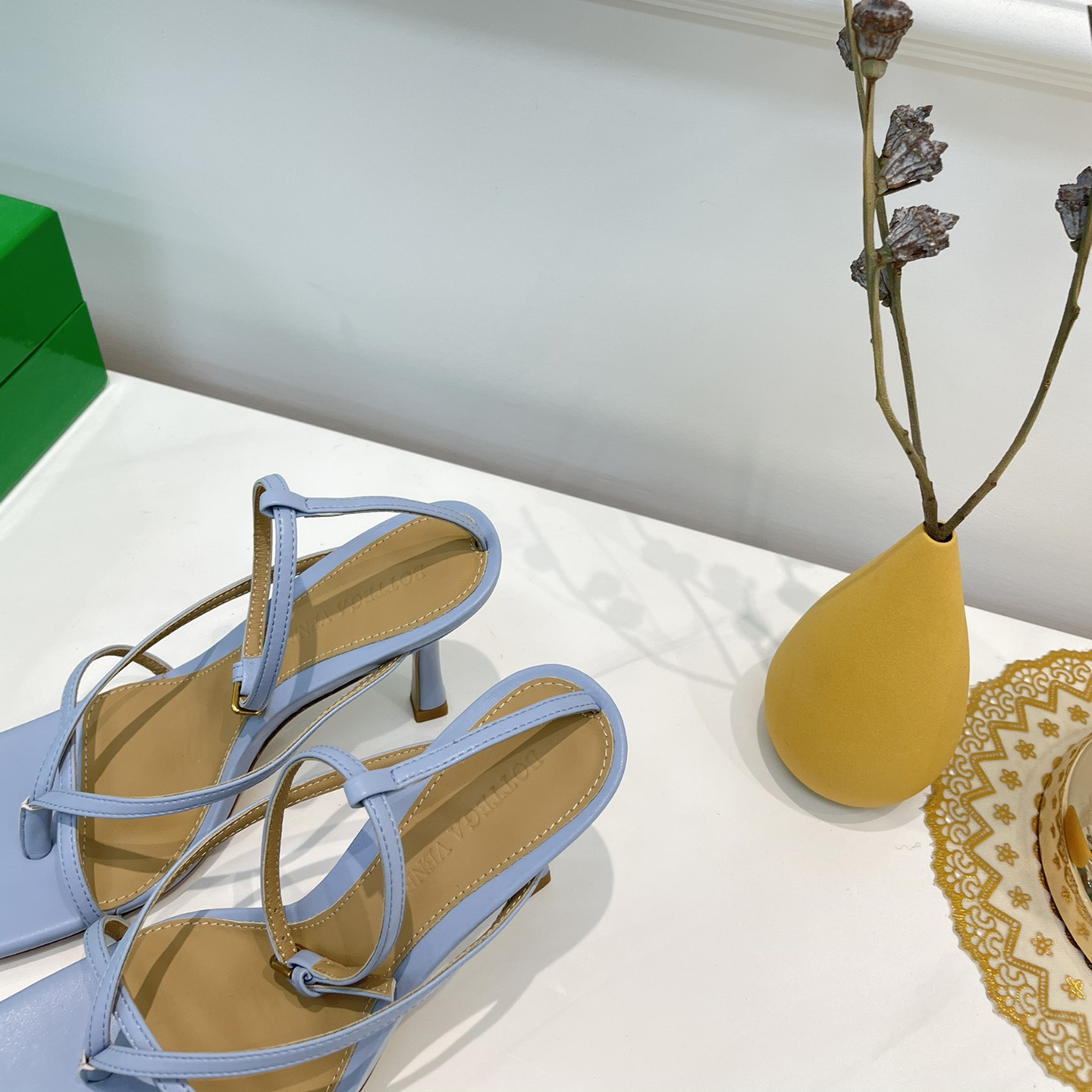 Bottega Veneta Stretch Leather Sandals In Optic White - EUR FASHION