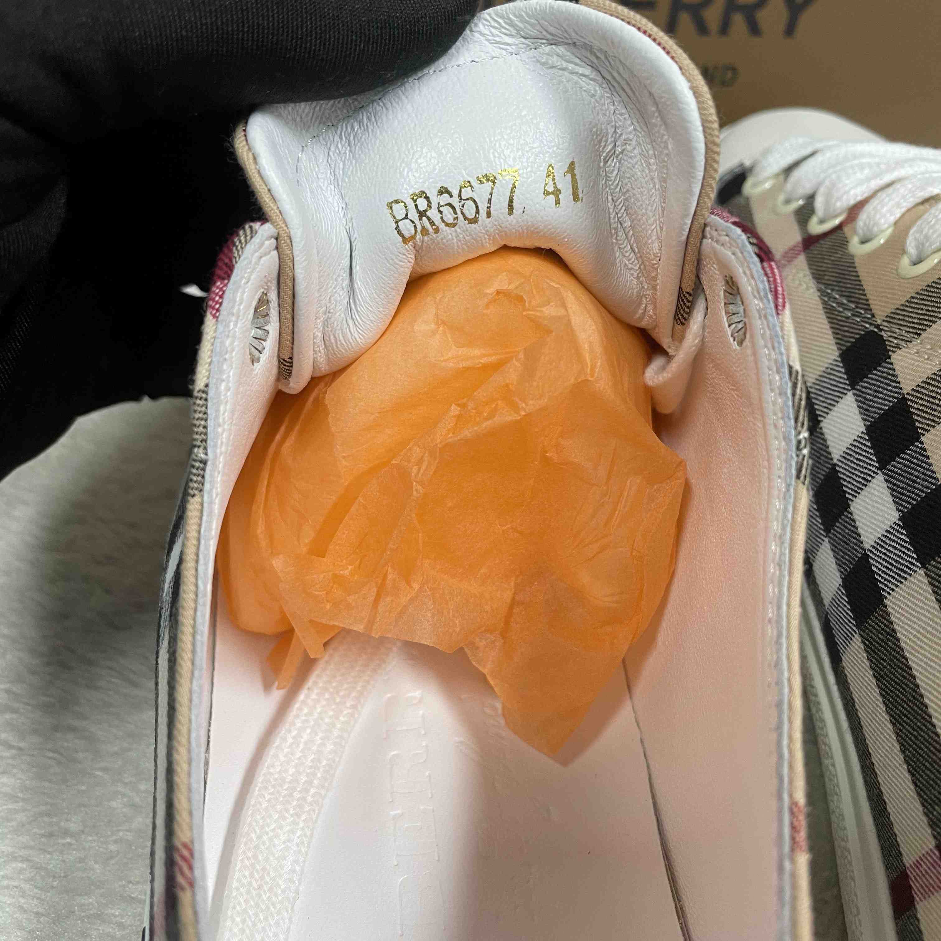 Burberry Logo Print Vintage Check Cotton Sneakers - EUR FASHION