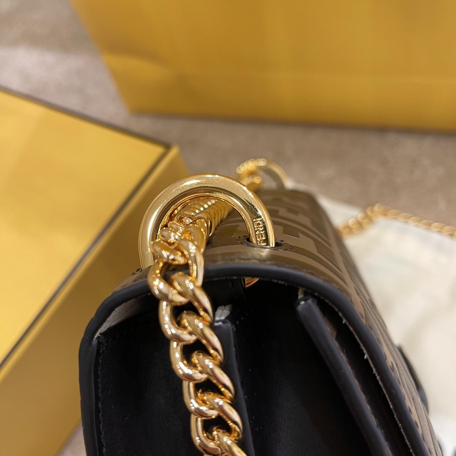 Fendi Kan U Small Brown Leather Mini-Bag(19-13-9cm) - EUR FASHION