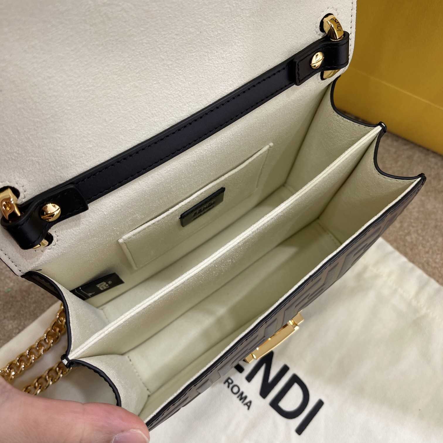 Fendi Kan U Small Brown Leather Mini-Bag(19-13-9cm) - EUR FASHION