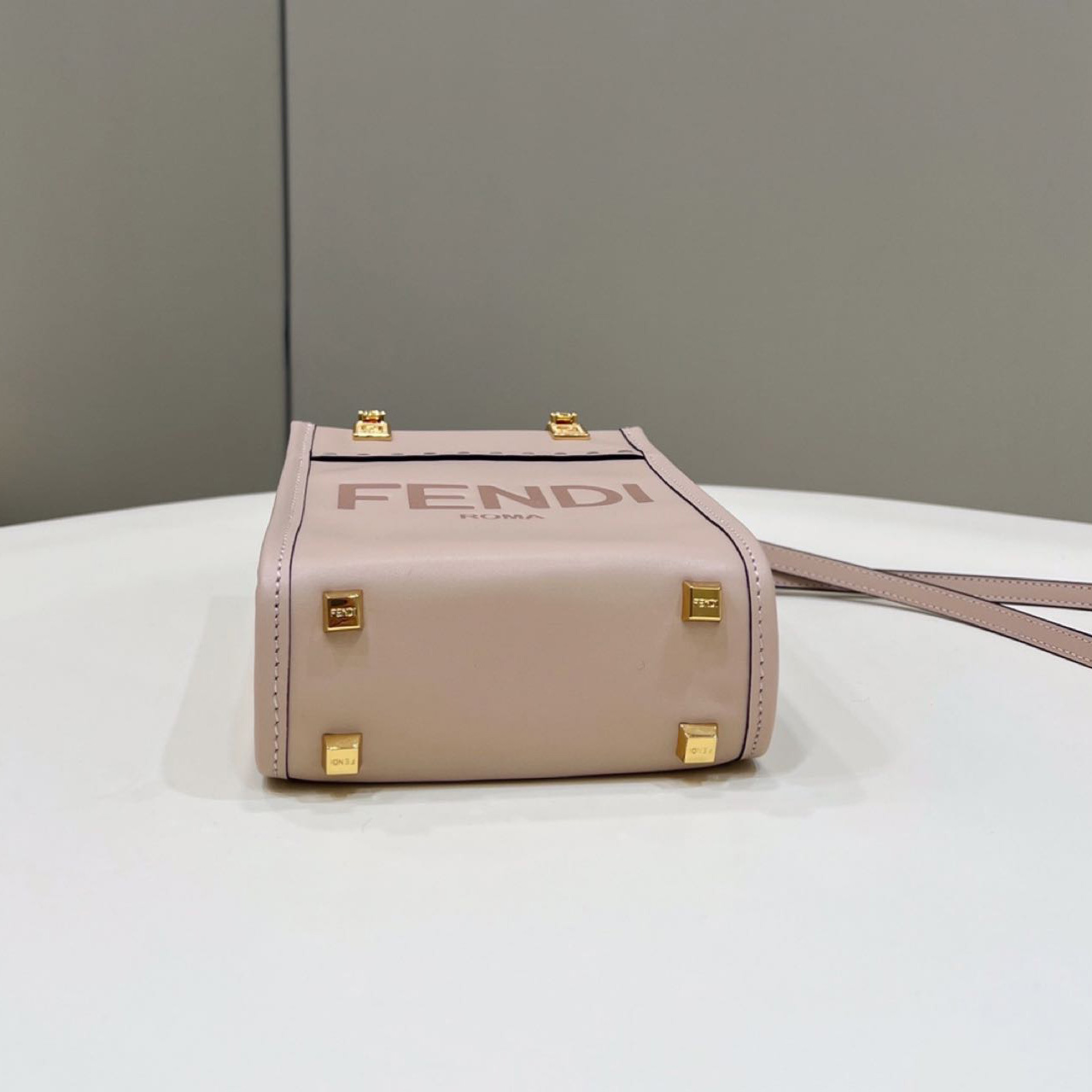 Fendi Mini Sunshine Shopper Bag In Pale Pink Leather(13-18-6.5CM) - EUR FASHION