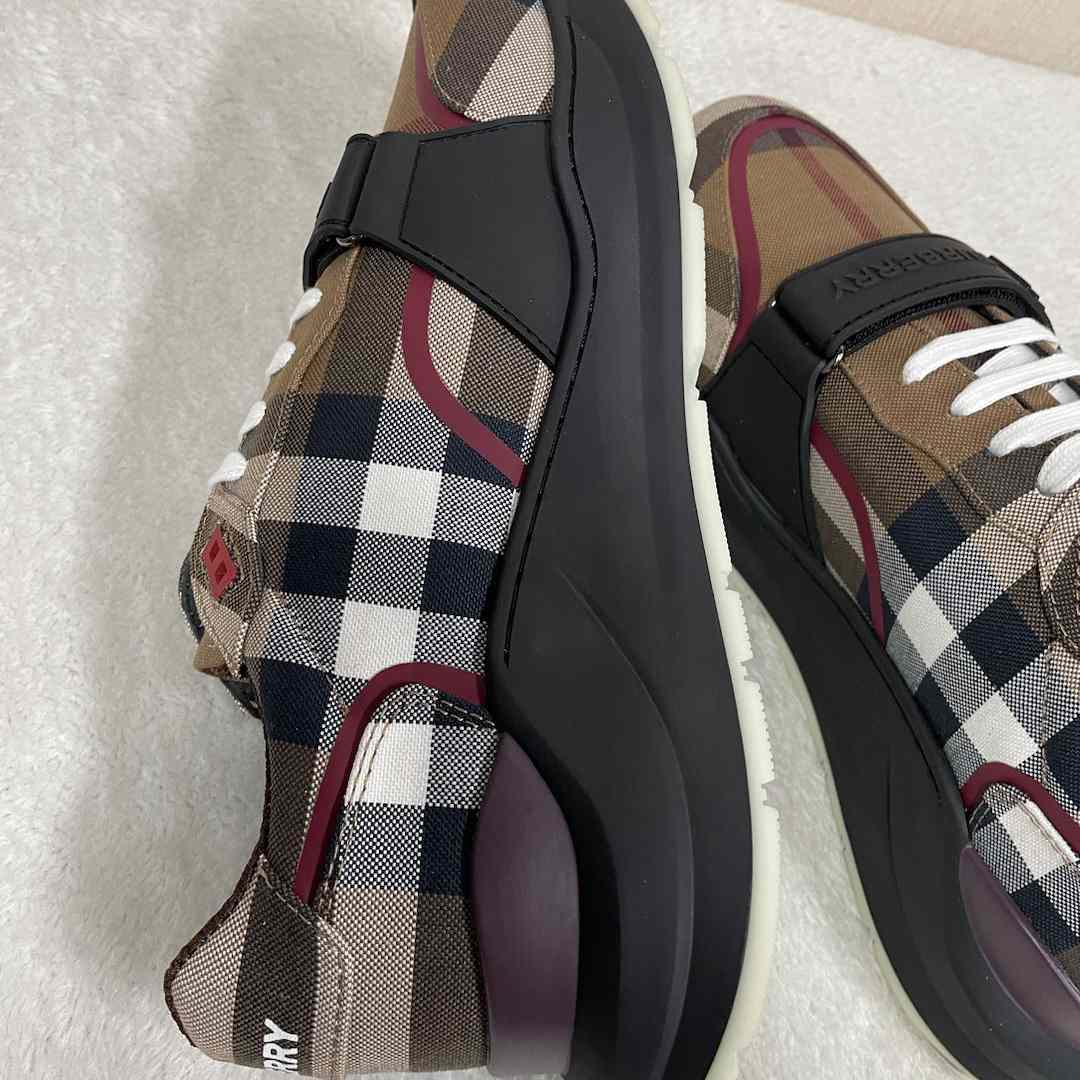 Burberry Check Cotton Sneakers - EUR FASHION