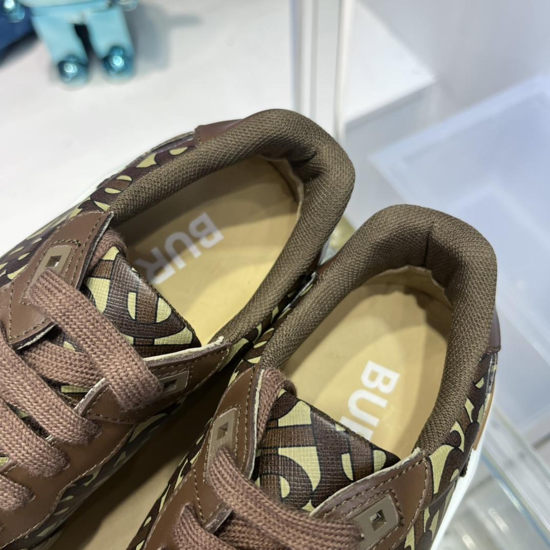 Burberry Monogram Nylon And Leather Sneakers - EUR FASHION